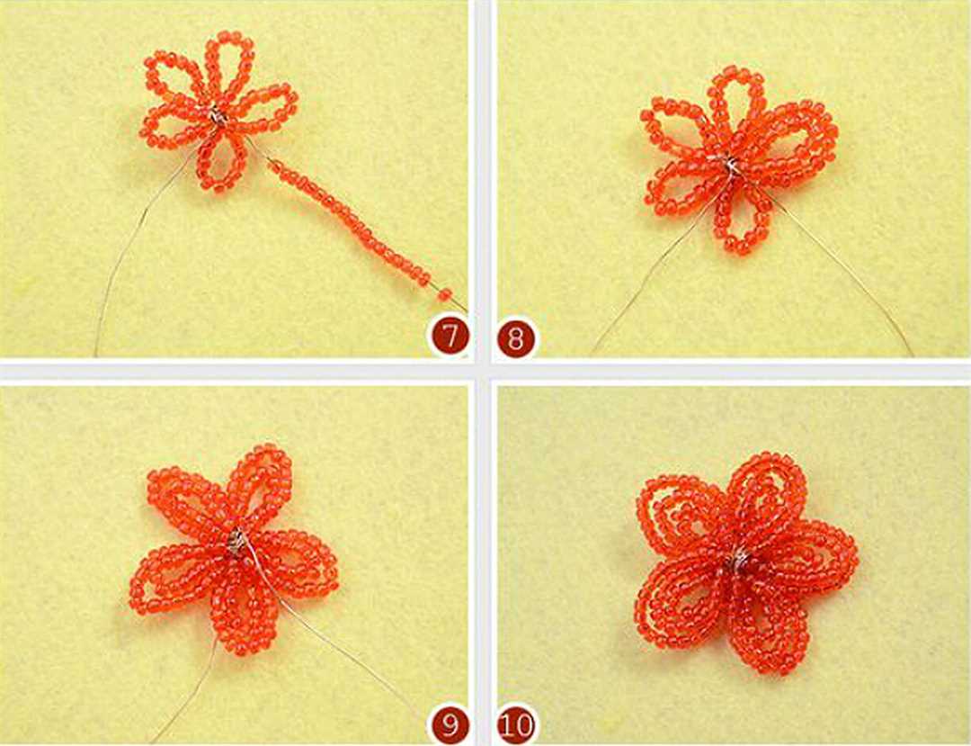 Примеры схем плетения цветов из бисера для начинающих