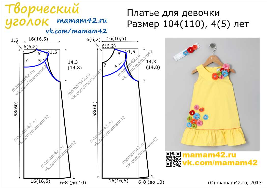 Выкройка платья для девочки своими руками